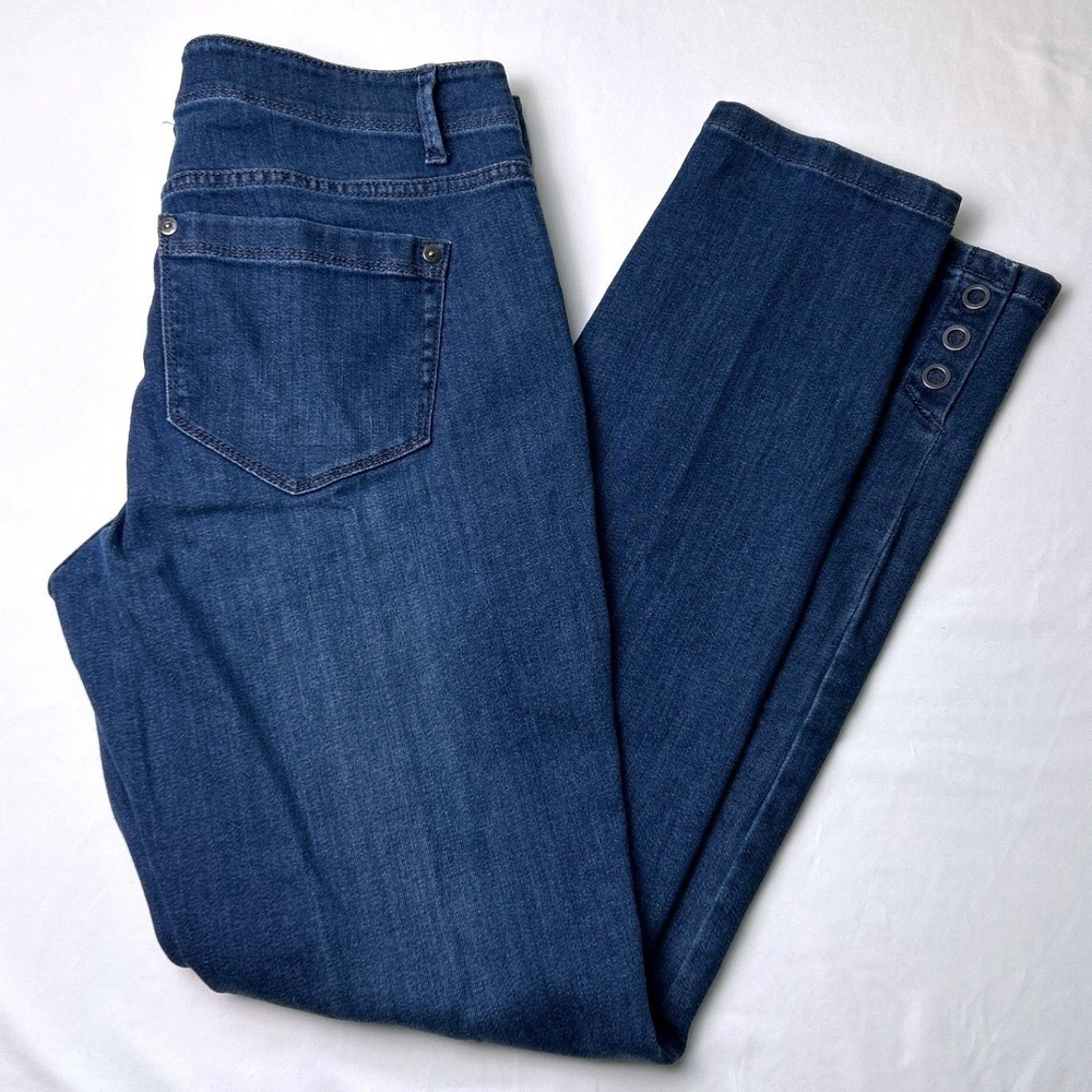 J. Jill Women Low Rise Authentic Fit Slim Ankle Jeans Dark Wash Size 4 Classic